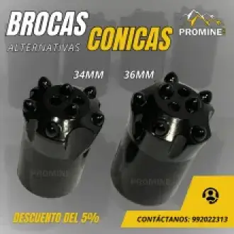 BROCAS CONICAS DE 36MM MINERIA PARA PASCO 