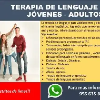 Terapia de Lenguaje para Jovenes y Adultos