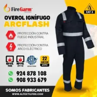 OVEROL IGNÍFUGO ANTIFLAMA ARCFLASH DE 22 CALORIAS 