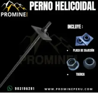 Perno Helicoidal para Anclaje y Sostenimiento Minero