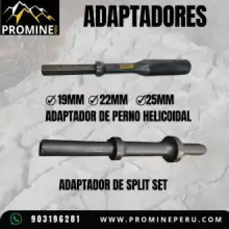Adaptador de Split Set y Perno Helicoidal para Sostenimiento