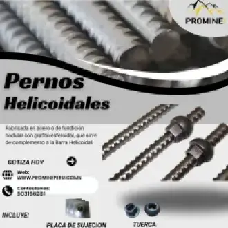 Perno Helicoidal para Anclaje Seguro en Minería Subterránea
