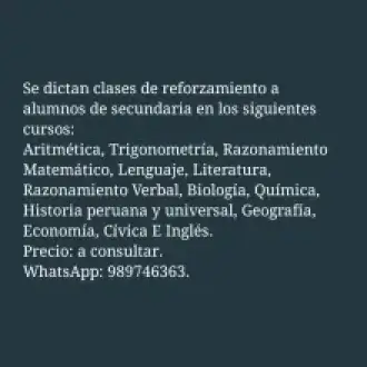 Reforzamiento para secundaria.