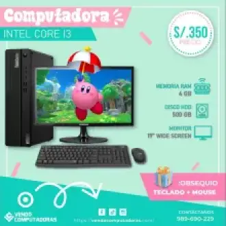 Intel i3 con Monitor Accesorios