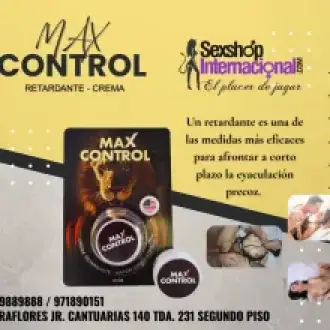 MAX CONTROL RETARDANTE EN CREMA - NO MAS EYACULACION PRECOZ