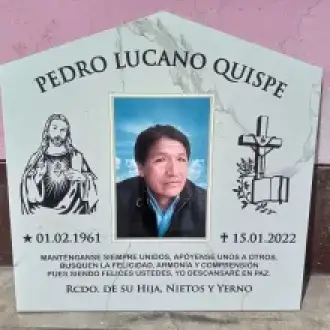 LAPIDA PORCELANATO TIPO PLANCHA CON FOTO 20X30CM AQUI JPINO