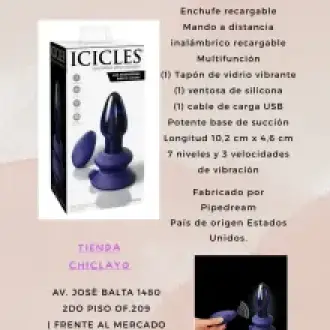  A-VIBRADOR ICICLES VIDRIO AZUL N 85