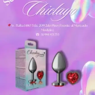 Consolador plug metal corazon rojo