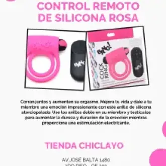 A-ANILLO VIBRADOR CONTROL REMOTO DE SILICONA ROSA