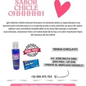  LUBRICANTE SABOR CHICLE OHHHHHH