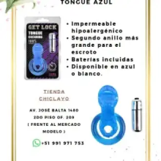  ANILLO VIBRADOR GET LOCK TONGUE AZUL