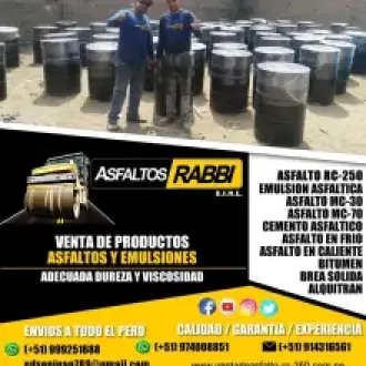 VENTA DE PEGAMENTO ASFALTICO ASFALTO RC250 ASFALTO MC30 BREA
