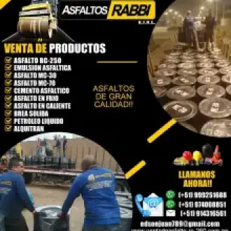 GRAN VENTA DE ASFALTO EN CALIENTE Y IMPRIMANTE LIQUIDO MC-30