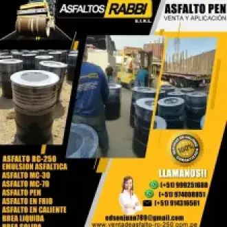 VENDEMOS ASFALTO RC-250 PARA LA CONSTRUCION DE PISTA NUEVAS