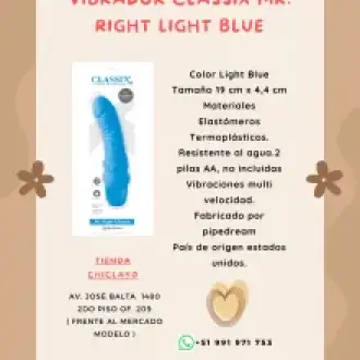 VIBRADOR CLASSIX MR. RIGHT LIGHT BLUE