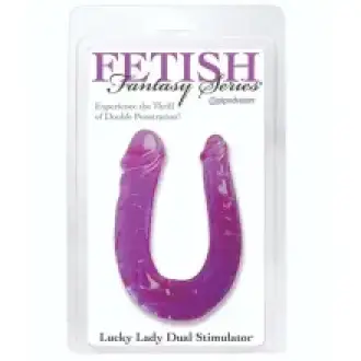 CONSOLADOR DOBLE ESTIMULADOR PURPURA.