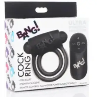 A-ANILLO VIBRADOR CONTROL REMOTO DE SILICONA NEGRO