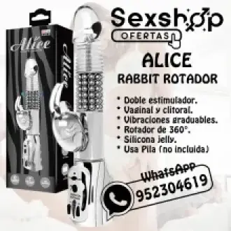 ALICE VIBRATOR RABBIT ROTADOR 360 EN SEXSHOP OFERTAS