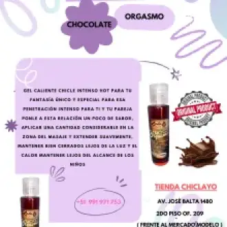 LUBRICANTE SABOR CHOCOLATE ORGASMO