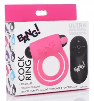 A-ANILLO VIBRADOR CONTROL REMOTO DE SILICONA ROSA