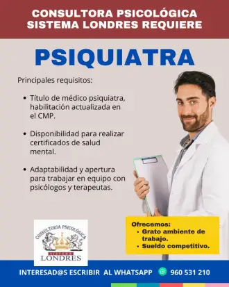 SE SOLICITA PSIQUIATRA