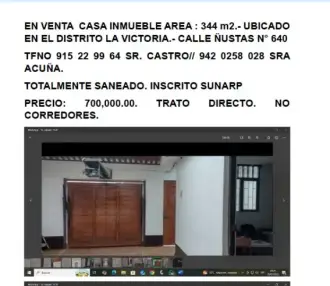 venta de inmueble en la victoria chiclayo lambayeque