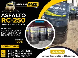 DESPACHOMOS ASFALTO RC-250 PARA OBRAS NUEVAS DE PISTAS 