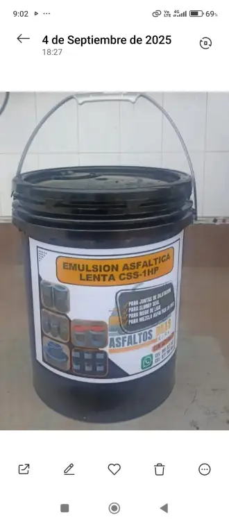 VENTA DE EMULSIÓN ASFÁLTICA LENTA 