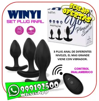WINYI - SET PLUG ANAL VIBRADOR - SEXSHOP OFERTAS MIRAFLORES