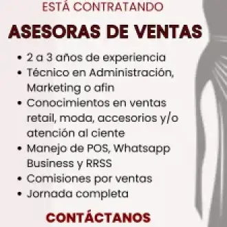 Asesora de Ventas - Gamarra