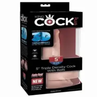 CONSOLADOR KING COCK PLUS 5 DE TRIPLE DENSIDAD CON BOLAS