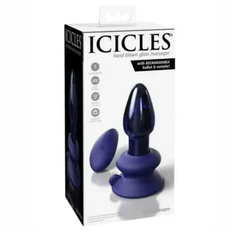 VIBRADOR ICICLES VIDRIO AZUL N 85