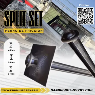 Perno de anclaje 4 pies Split Set - Placa sujecion 