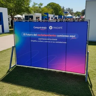 Backing exterior para eventos al aire libre y publicidad ext