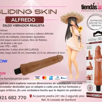 Vibrador Sliding Skin Alfredo 25 Cm juguetes lubricantes pot