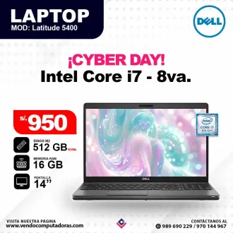 Laptop DELL Core i7 - 8va. Latitude5400