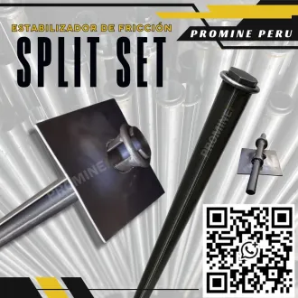 Sistema Split Set con Placa Sostenimiento Minero