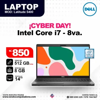 Laptop DELL Core i7 - 8va. Gen 5400