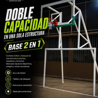 Tablero de basquet y arco de futbol mobel sports
