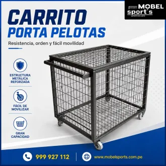 Carrito porta pelotas mas orden en tu cancha mobel sport