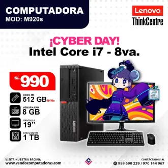 Computadora Intel Core i7 - 8va. M920s
