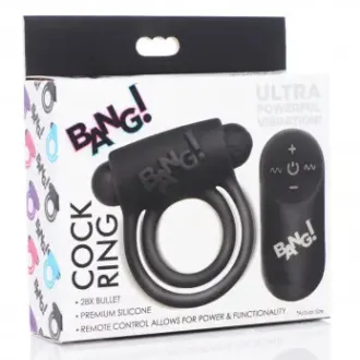 A-ANILLO VIBRADOR CONTROL REMOTO DE SILICONA NEGRO