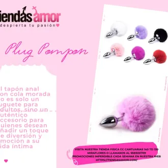 Plug Anal Rojo Dilatador Consolador Con PompónPlug 