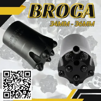 Broca Cónica Perforación en Roca 34 mm y 36 mm