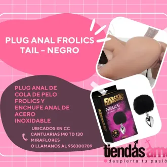 Tapón anal Frolics Pom Pom negro