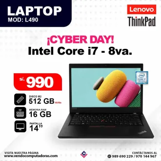 Laptop LENOVO Intel Core i7 - 8va. L490