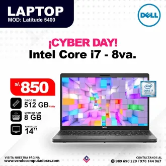 Laptop DELL Intel Core i7 - 8va. Latitude 5400