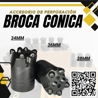 Broca Cónica - Perforación - 34mm 36mm y 38mm