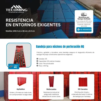 BANDEJAS DE NÚCLEOS NQ CONSERVACIÓN ÓPTIMA DE TESTIGOS