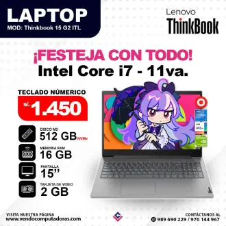 Computadora LENOVO THINKBOOK Intel Core i7 - 11va. Generac